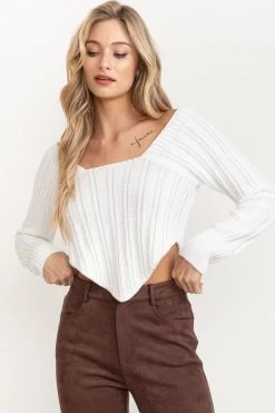 Quinn Sweater By Summer Haus - White -Chic Mode Shop 17254421 209a5d4f b23a 4454 8852 d395878da71a