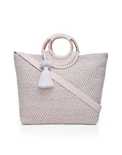 Birch Lurex Durrie Tote By America & Beyond - White
