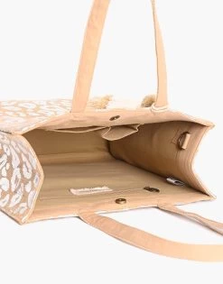 Leopard Handwoven Jute Brown Tote With Tassel By America & Beyond - Silver -Chic Mode Shop ABR19 045LE 5