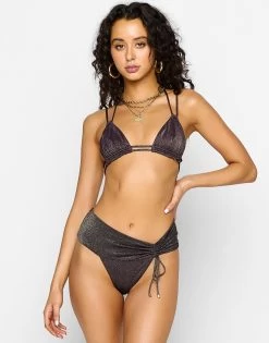 Adella Triangle Top - Glitter Black