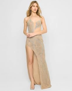 All Shine On Me Maxi Dress By Summer Haus - Nude