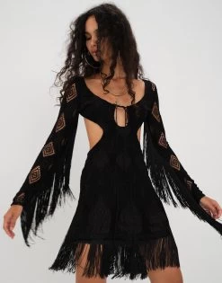Aubrey Mini Dress By For Love & Lemons - Black -Chic Mode Shop AUBREY MINI DRESS BLCK 2