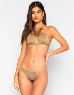 Aubrie Cross Halter Top - Tortuga