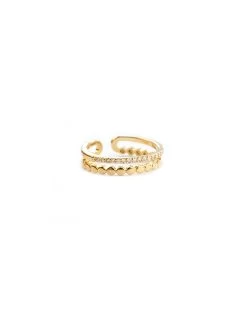 Adjustable Double Band Ring By Marlyn Schiff - Gold