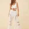 Tie Front Top By Surf Gypsy - White -Chic Mode Shop B11090WHITETIEFRONTTOPB11091WHITEFLAREPANTS 2