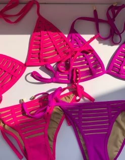 Hard Summer Triangle Top - Fuchsia -Chic Mode Shop B16104T1 B16104B2 NEPK FUSH