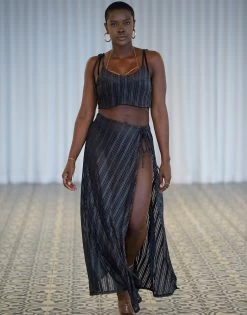 Hutton Wrap Skirt - Black Sheer -Chic Mode Shop B21151C1 B21151C8 BLCK 2 ecde7dec b087 4d29 86a5 dae20215e79a