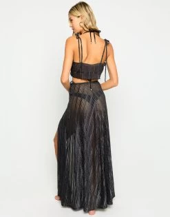 Hutton Wrap Skirt - Black Sheer -Chic Mode Shop B21151C1 B21151C8 BLCK 2 f42bcf20 3f01 4a70 aad5 c710a18d1fd8