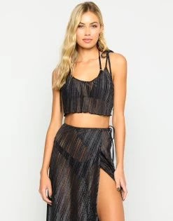 Hutton Wrap Skirt - Black Sheer -Chic Mode Shop B21151C1 B21151C8 BLCK 3 08d04392 d97a 48cd a8c2 69168bca4398