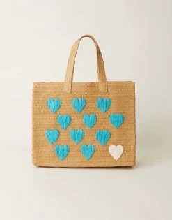 Be Mine Tote By BTB Los Angeles - Sand/Turquoise