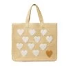 Be Mine Tote By BTB Los Angeles - Natural/White -Chic Mode Shop BEMINETOTENATURALWHITE