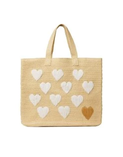 Be Mine Tote By BTB Los Angeles - Natural/White