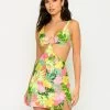 Cece Mini Dress - Yellow Jungle Floral -Chic Mode Shop CECEMINIDRESS JUNG 1