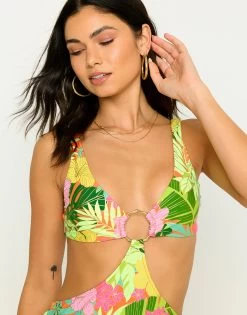 Cece Mini Dress - Yellow Jungle Floral 7 Cece Mini Dress - Yellow Jungle Floral -Chic Mode Shop CECEMINIDRESS JUNG 2