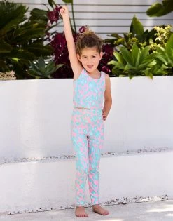 Katie Legging By California Kisses - Child - Cherry Blossom Aqua Leopard