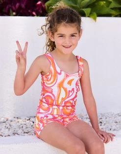 Katie Crop Top By California Kisses - Child - Pink/Orange Multi