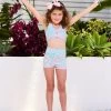Katie Short By California Kisses - Child - Cherry Blossom Aqua Leopard 2 Katie Short By California Kisses - Child - Cherry Blossom Aqua Leopard -Chic Mode Shop CHILD KATIE SPORTS BRA KAITE SHORT CBAQ 5