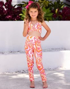 Katie Legging By California Kisses - Child - Pink/Orange Multi
