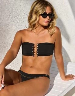 Noelani Full Bottom - Black -Chic Mode Shop CHLOE CURCI NOELANI BANDEAU TOP NOELANI FULL BOTTOM BLCK 1