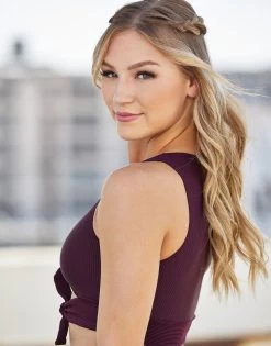 Audrey Wrap Top By California Kisses - Eggplant -Chic Mode Shop CK AUDREY WRAP TOP EGGPLANT 4