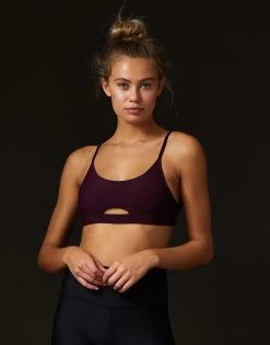 London Bralette Top By California Kisses - Eggplant