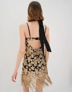 Colette Mini Dress By For Love & Lemons - Gold 8 Colette Mini Dress By For Love & Lemons - Gold -Chic Mode Shop COLETTE MINI DRESS GOLD 4