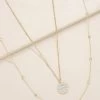 Crystal Disc Layered Necklace Set By Ettika - Gold -Chic Mode Shop CRYSTAL DISC LAYERED NECKLACE SET 1