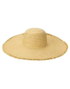 Cut & Sew Textured Weave Floppy Hat With Frayed Edge By San Diego Hat Company - Natural