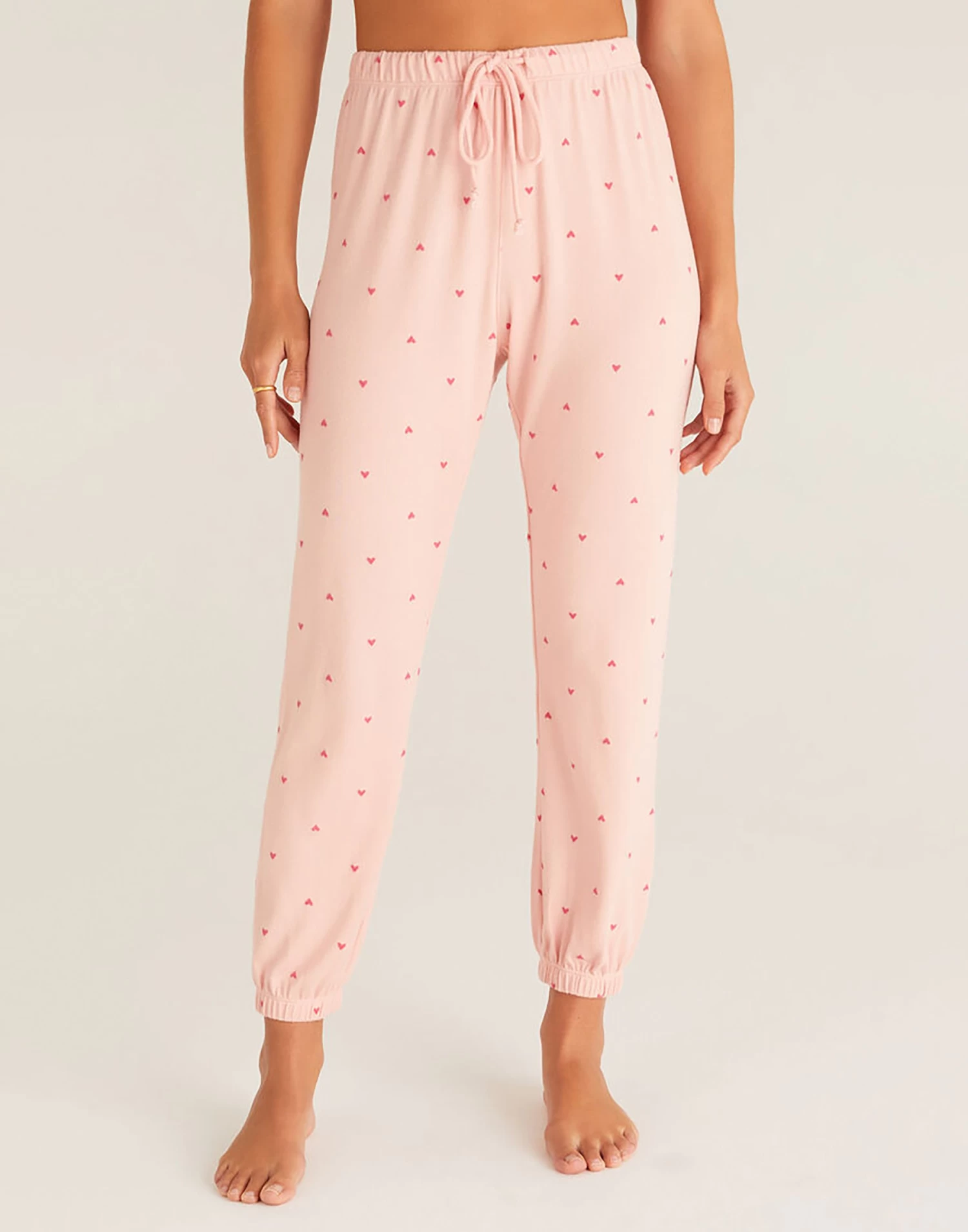 Classic Heart Jogger By Z Supply - Pink Candy 3 Classic Heart Jogger By Z Supply - Pink Candy
