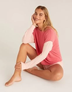 Color Block Long Sleeve Top By Z Supply - Pink Cherry -Chic Mode Shop ColorBlockLSTop6 458a93f3 c69a 4f3f ba02 2082173f1f54