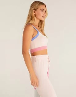 Color Block Scoop Bra By Z Supply - Shell Pink -Chic Mode Shop ColorBlockScoopBraShellPink2