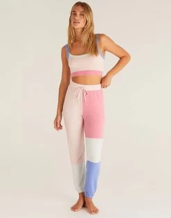 Color Block Scoop Bra By Z Supply - Shell Pink -Chic Mode Shop ColorBlockScoopBraShellPink4
