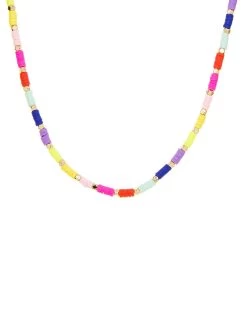 Colored Mini Heishi Necklace By Marlyn Schiff - Rainbow Multi