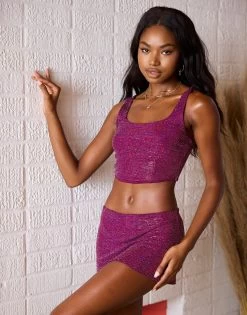 Darling Crop Top By Summer Haus - Fuchsia -Chic Mode Shop DARLINGTOP.STUNNERSKIRT FUCH7