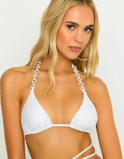 Devan Triangle Top - White Crystal -Chic Mode Shop DEVANTRITOP WHCR 2