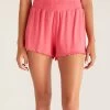 Dawn Smocked Rib Short By Z Supply - Watermelon -Chic Mode Shop DawnSmockedRibShortWatermelon1