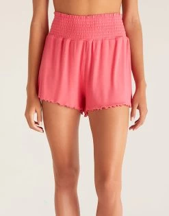 Dawn Smocked Rib Short By Z Supply - Watermelon