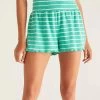 Dawn Stripe Rib Short By Z Supply - Green Juice -Chic Mode Shop DawnStripeRibShortGreenJuice1