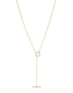 Delicate CZ Lariat By Marlyn Schiff - Gold