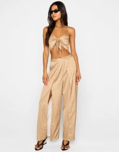 Eastyn Top - Black/Nude Dot