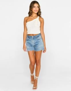 Ella One Shoulder Top By Summer Haus - White
