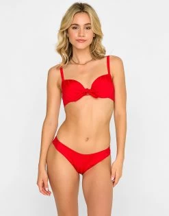 Elle Push Up Top - Red Shiny Wide Rib 12 Elle Push Up Top - Red Shiny Wide Rib -Chic Mode Shop ELLEPUSHUPTOP GLORIASKIMPYBOTTOM REDD