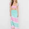 Everette Maxi Skirt - Pink Ditsy Shell -Chic Mode Shop EVERETTECROPTOP EVERETTEMAXISKIRT PDSH 1