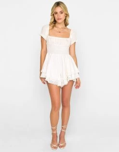 Everette Romper - White -Chic Mode Shop EveretteRomper.WHTE .1
