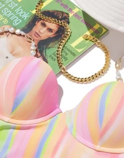 Flo Longline Top - Multi Stripe -Chic Mode Shop FLO LONGLINE TOP MLST SCARLETT BUCKET HAT WHTE 1