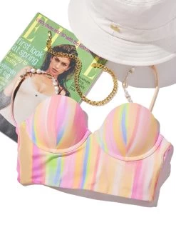 Flo Longline Top - Multi Stripe -Chic Mode Shop FLO LONGLINE TOP MLST SCARLETT BUCKET HAT WHTE 2