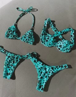 Karter Bralette Top - Animal Dot Black/Aqua -Chic Mode Shop Flat B12105T2B4 AND3 B12105T8 B18113B4 AND3 bb07e98d 786c 433b b28b 5b3793ba122e