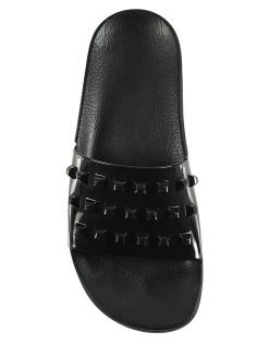 Franco Slides By Carmen Sol - Black -Chic Mode Shop FrancoSlidesBlack2