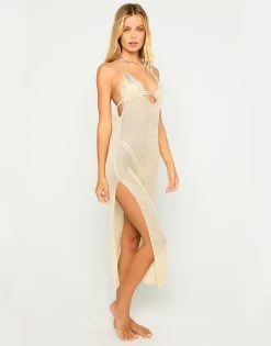 Golden Girl Maxi Dress - Gold -Chic Mode Shop Frida Aasen GoldenGirlMaxiDress Gold 2