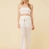 Crochet Stripe Surplice Top By Surf Gypsy - White -Chic Mode Shop G11045WHITETANKG11046WHITEPANT 1